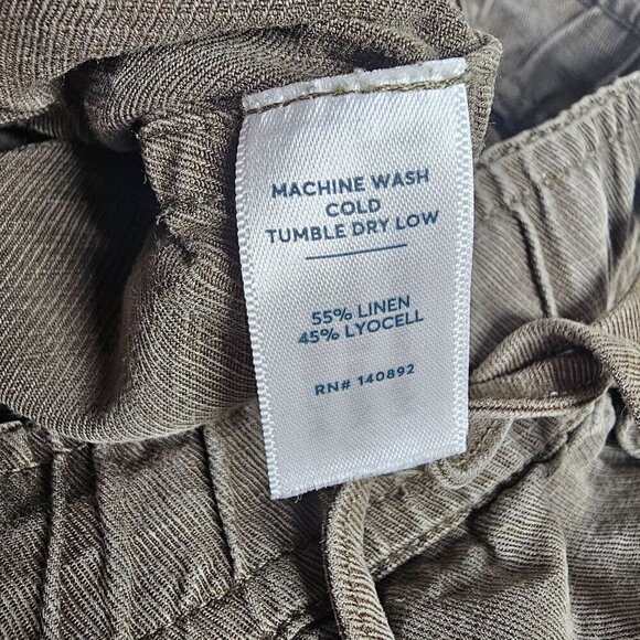 Marine Layer Pull On Crop Tapered‎ Leg Jogger Pants Linen Blend Olive Green XS - Picture 4 of 9